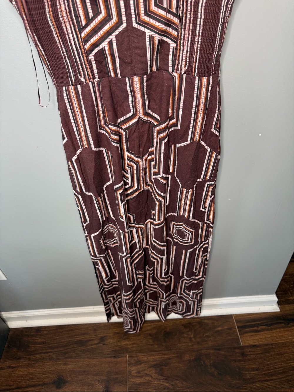 Anthropologie Linen Notched Midi Dress - Picture 8 of 11